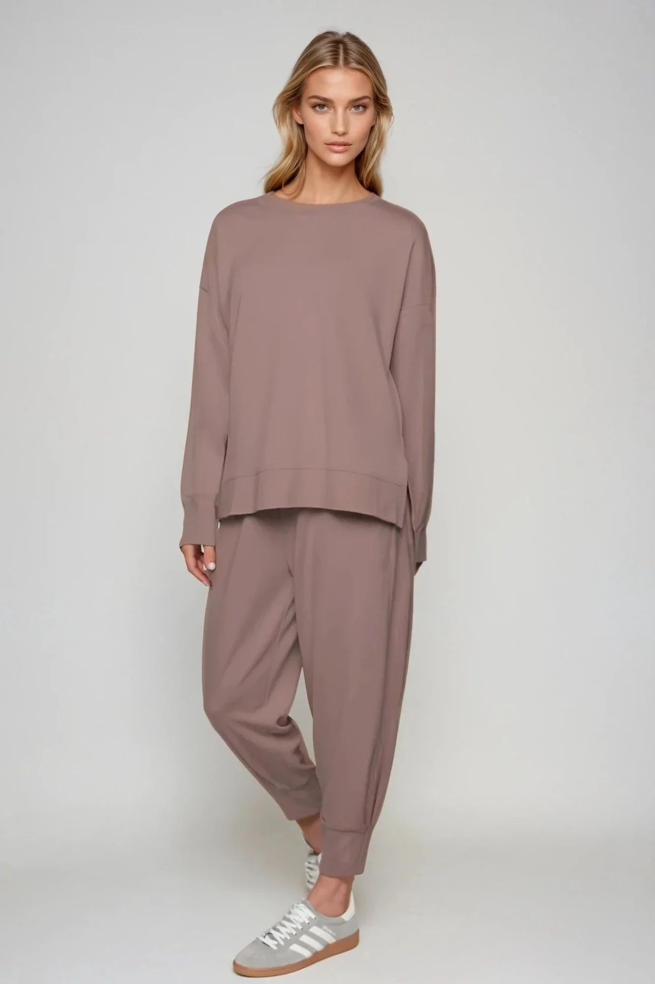 Supersoft Cuffed Sweatpant - Taupe - by Born Nouli