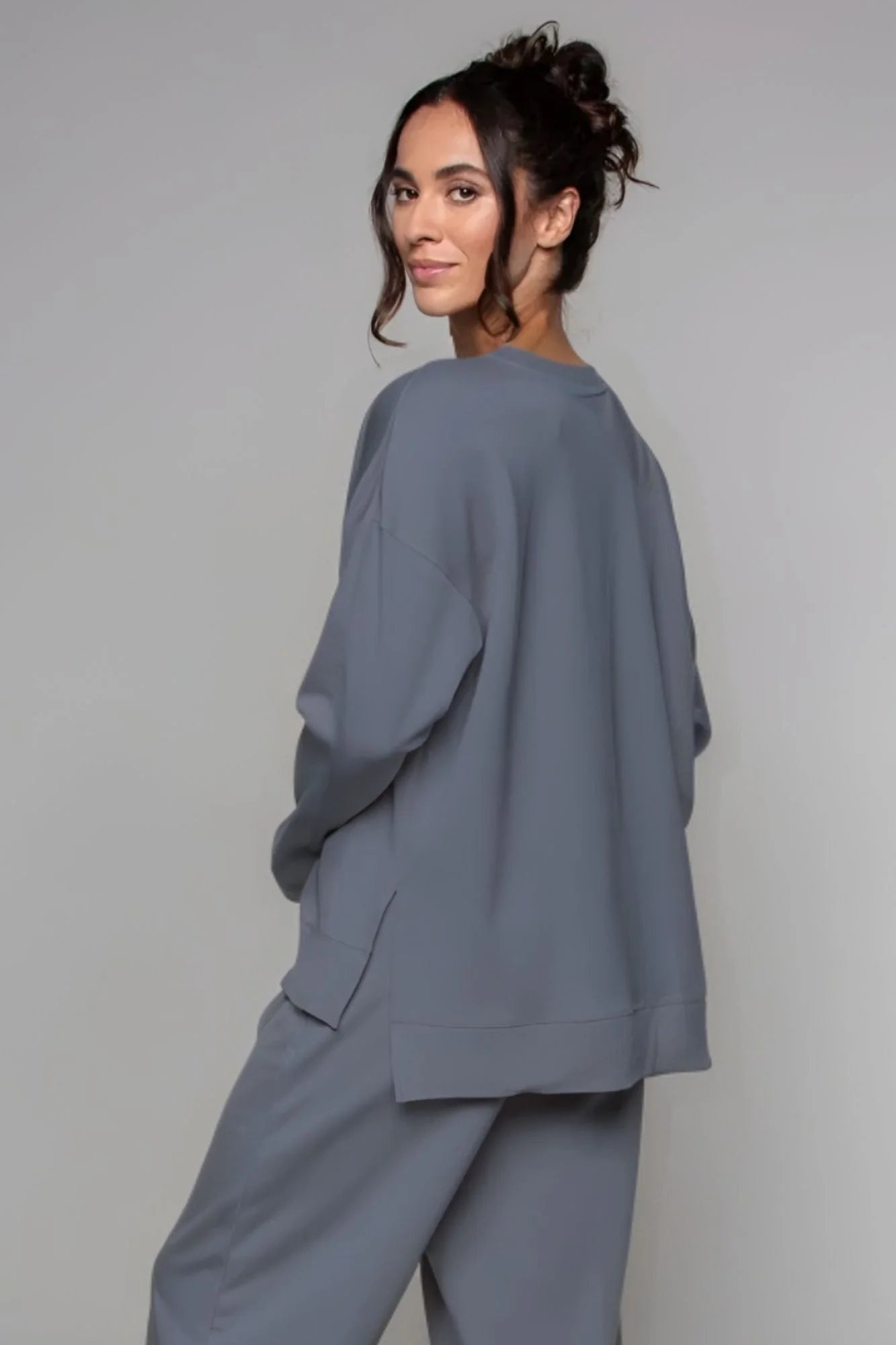 Supersoft Longline Sweatshirt  - Indigo- by Born Nouli