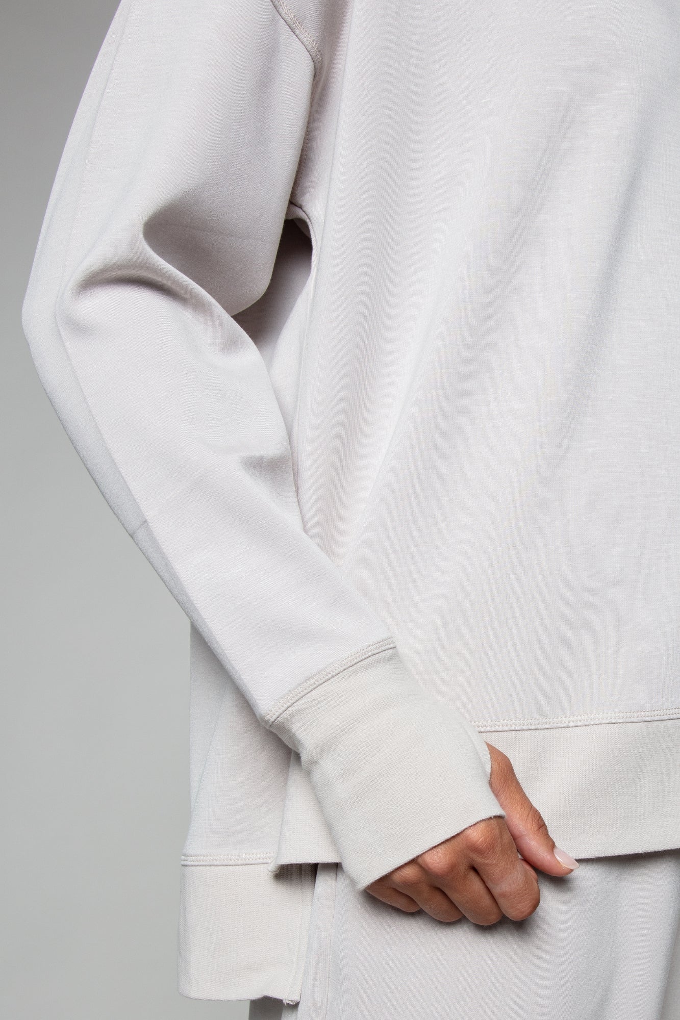 Supersoft Longline Sweatshirt  - Oat - by Born Nouli
