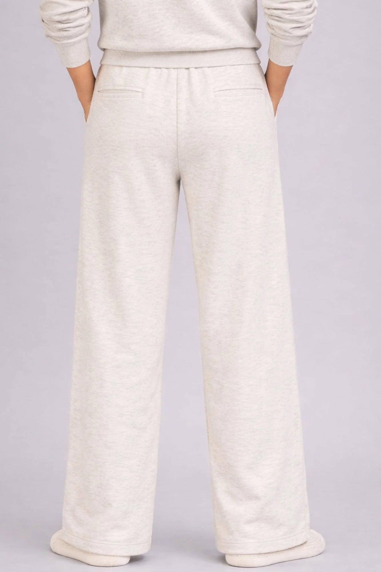 Supersoft Wide Leg Sweatpant - Oat Marl - by Born Nouli
