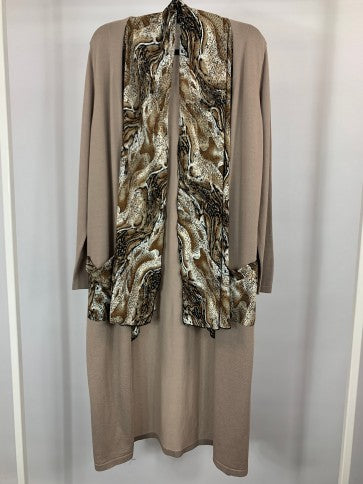 DEE LINEN FEEL KNITTED CARDIGAN WITH WOVEN POCKETS